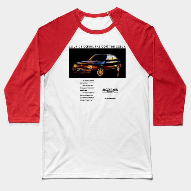 FORD ESCORT XR3i - advert Baseball T-Shirt by Throwback Motors